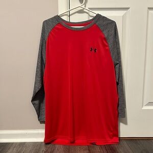Under Armour Red and Gray Raglan Shirt